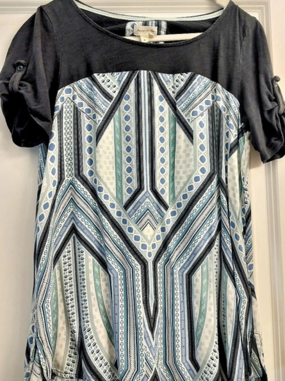 Meadow Rue by Anthropologie Mixed Media Patterned Blouse